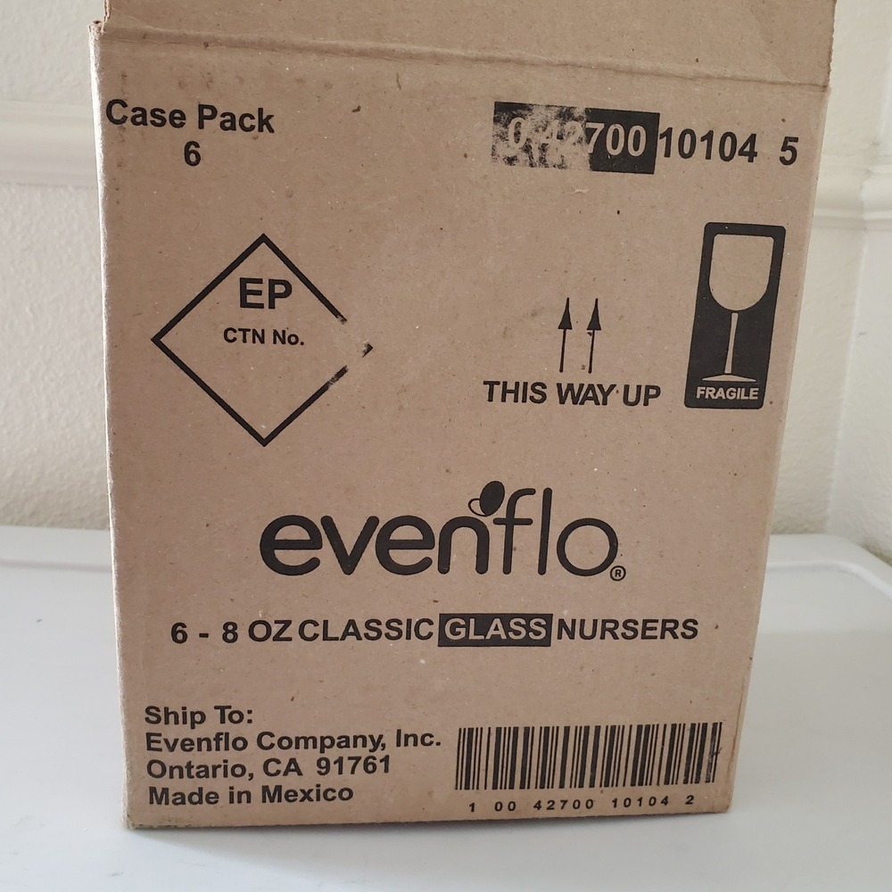 Evenflo Classic Glass Nurser 8 oz Baby Bottles 6 Pack White 10104